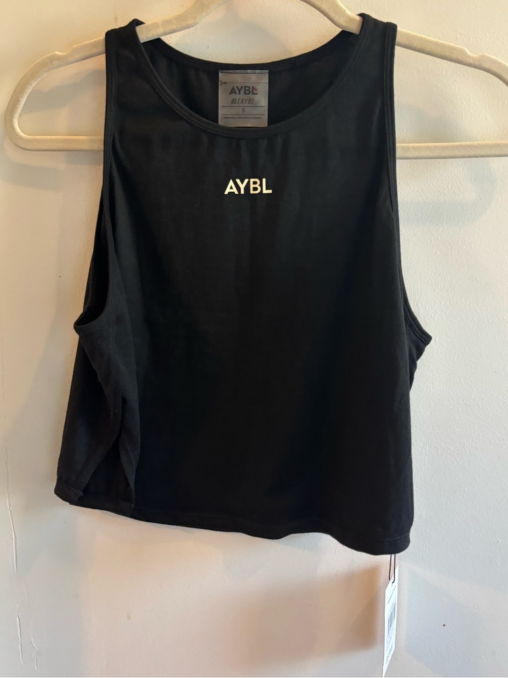 AYBL Black Cropped Tank with Center Logo